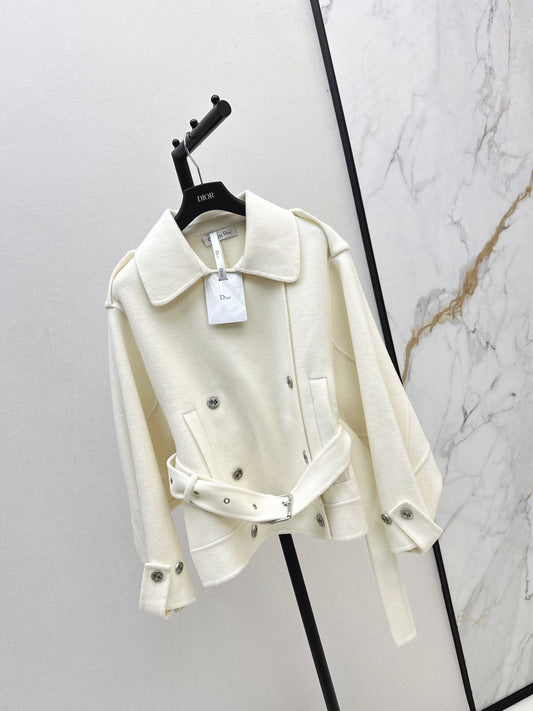 Double-breasted lapel short coat