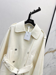 Double-breasted lapel short coat
