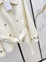 Double-breasted lapel short coat