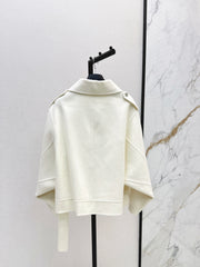 Double-breasted lapel short coat