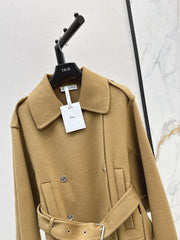 Double-breasted lapel short coat