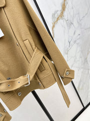 Double-breasted lapel short coat
