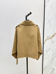 Double-breasted lapel short coat