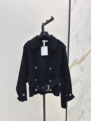 Double-breasted lapel short coat