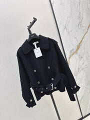 Double-breasted lapel short coat