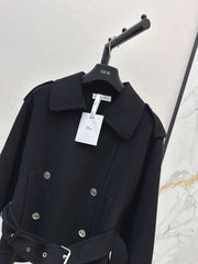 Double-breasted lapel short coat