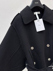 Double-breasted lapel short coat