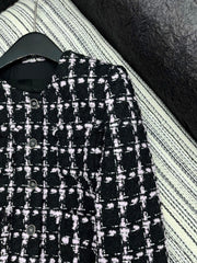 Check Tweed Crew Neck Jacket