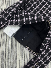 Check Tweed Crew Neck Jacket