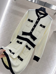 Knitted long-sleeved dress