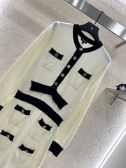 Knitted long-sleeved dress