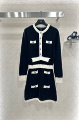 Knitted long-sleeved dress