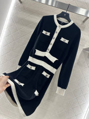 Knitted long-sleeved dress