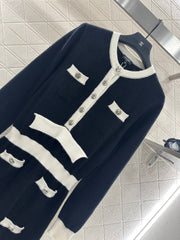 Knitted long-sleeved dress