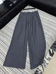 Contrast-color waistband casual pants