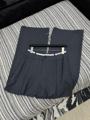 Contrast-color waistband casual pants