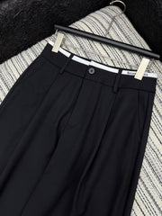 Contrast-color waistband casual pants