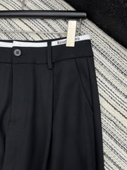 Contrast-color waistband casual pants