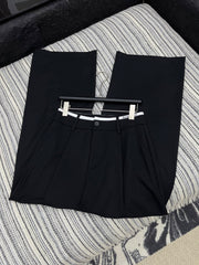 Contrast-color waistband casual pants