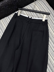 Contrast-color waistband casual pants