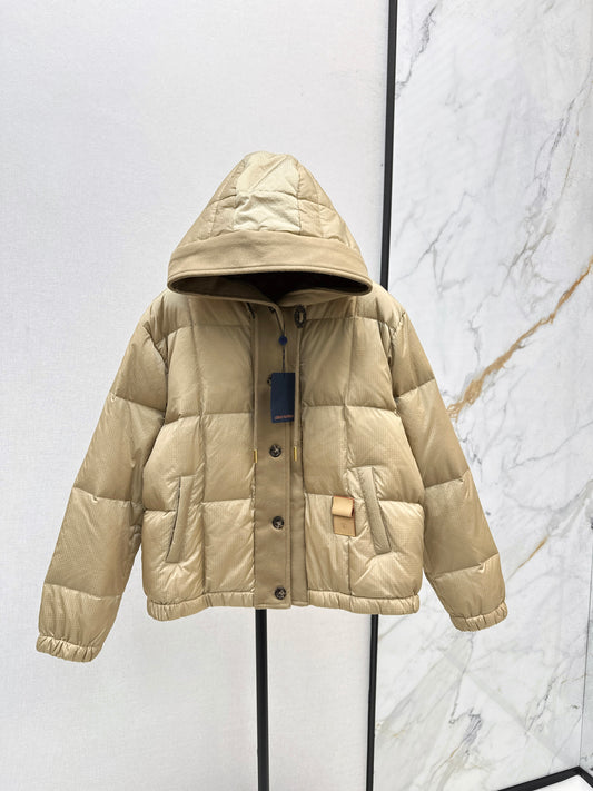 Hooded Drawstring Down Jacket