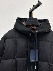 Hooded Drawstring Down Jacket