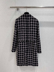 Plaid Burgundy Long Coat