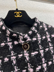 Plaid Burgundy Long Coat
