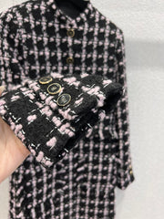 Plaid Burgundy Long Coat
