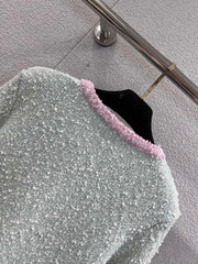 Grainy Single-Breasted Knit Cardigan