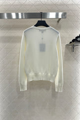 Beaded Lettering Knit Long Sleeve