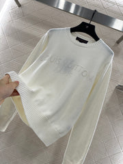 Beaded Lettering Knit Long Sleeve