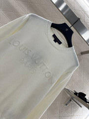 Beaded Lettering Knit Long Sleeve