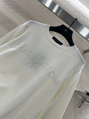 Beaded Lettering Knit Long Sleeve