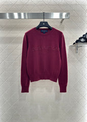 Beaded Lettering Knit Long Sleeve