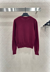 Beaded Lettering Knit Long Sleeve