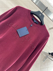 Beaded Lettering Knit Long Sleeve