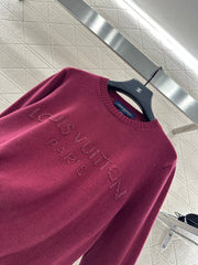 Beaded Lettering Knit Long Sleeve