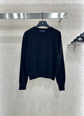 Beaded Lettering Knit Long Sleeve