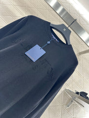Beaded Lettering Knit Long Sleeve