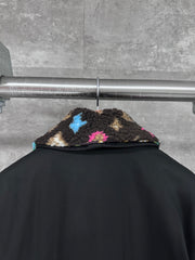 Printed fur collar jacket