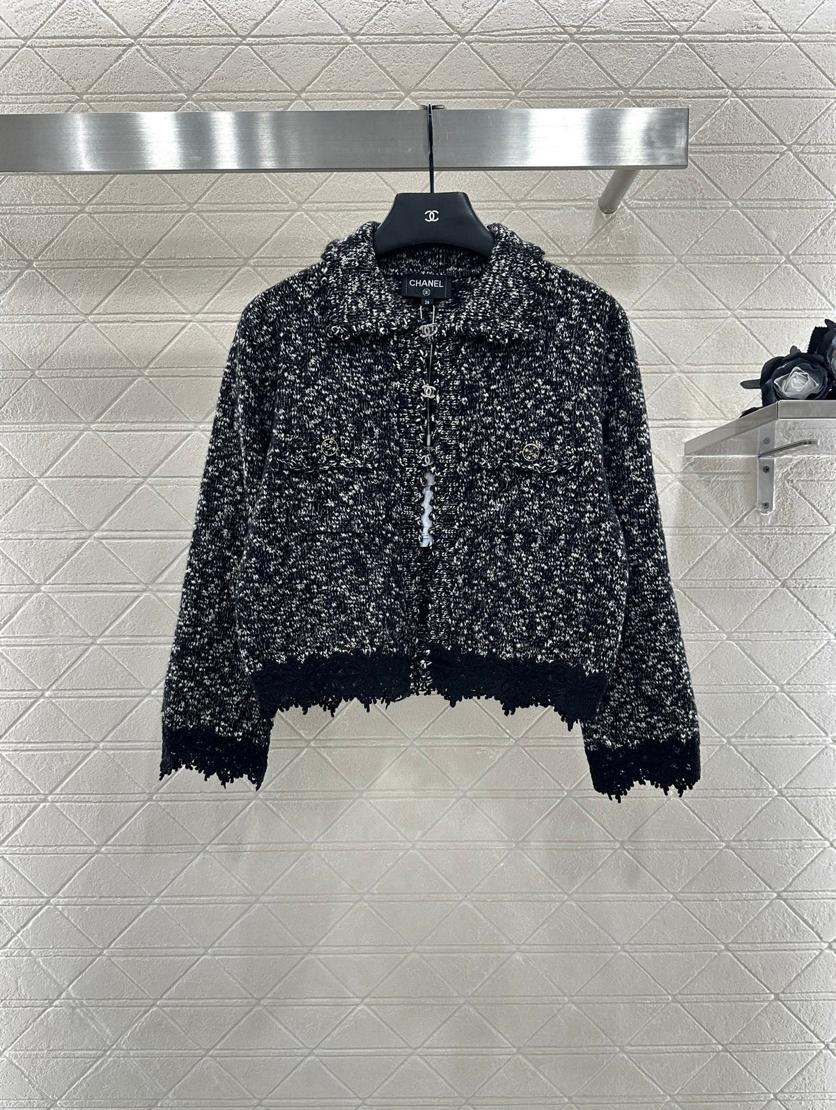 Embroidered Lace Knit Cardigan