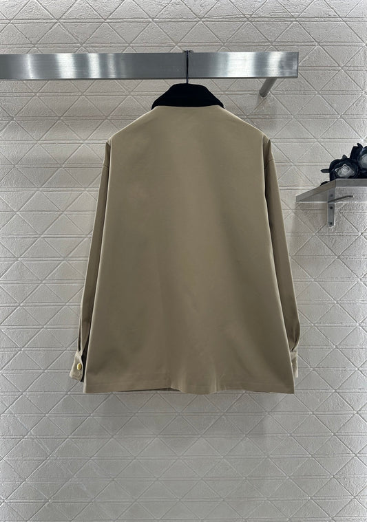 Corduroy Collar Contrast Jacket