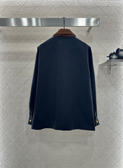 Corduroy Collar Contrast Jacket