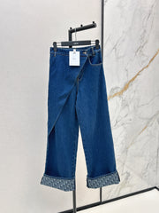 Straight-leg jeans with a monogram pattern
