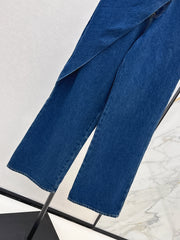 Straight-leg jeans with a monogram pattern