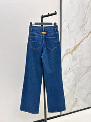 Straight-leg jeans with a monogram pattern