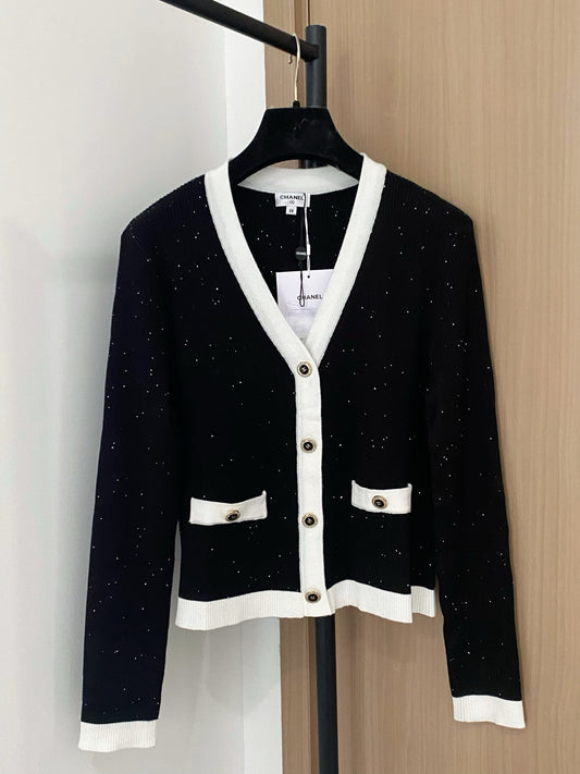 Black and White Minimalist Cardigan