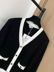 Black and White Minimalist Cardigan