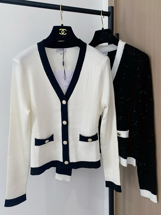Black and White Minimalist Cardigan